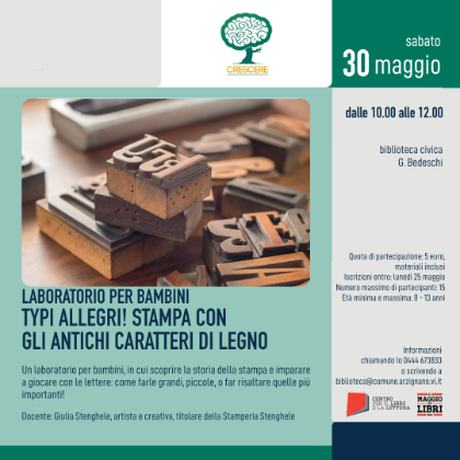 Typi allegri: stampa con gli antichi caratteri di legno