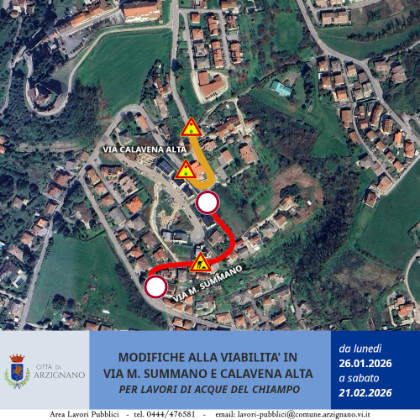 Lavori in via Summano e Calavena Alta: modifiche alla viabilità
