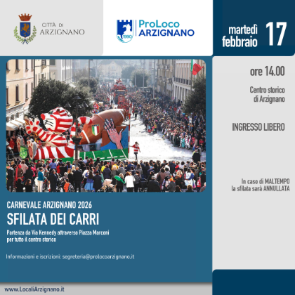 Sfilata dei carri di carnevale 2026: iscrizioni aperte